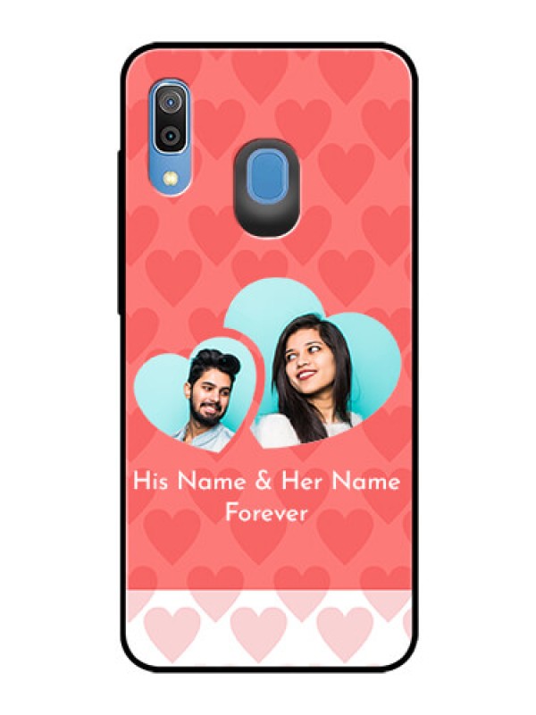Custom Samsung Galaxy A20 Personalized Glass Phone Case  - Couple Pic Upload Design
