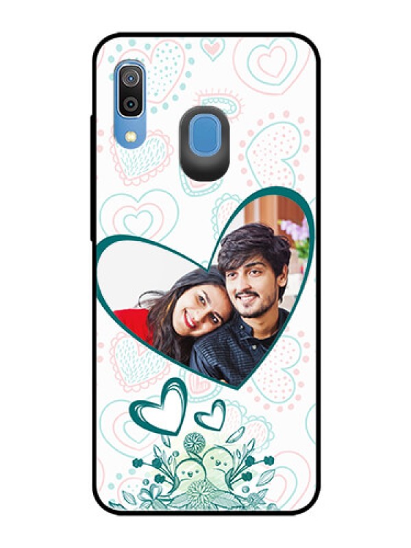 Custom Samsung Galaxy A20 Photo Printing on Glass Case  - Premium Couple Design