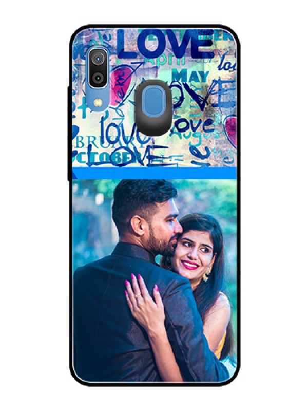 Custom Samsung Galaxy A20 Custom Glass Mobile Case  - Colorful Love Design