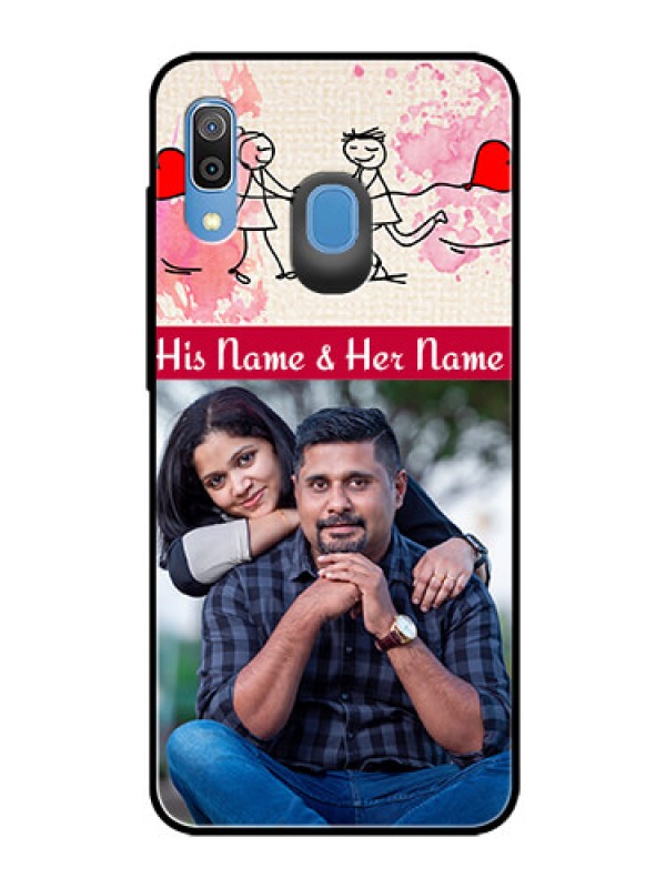 Custom Samsung Galaxy A20 Photo Printing on Glass Case  - You and Me Case Design