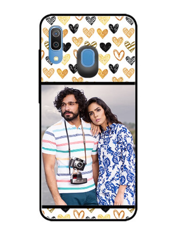 Custom Samsung Galaxy A20 Photo Printing on Glass Case  - Love Symbol Design