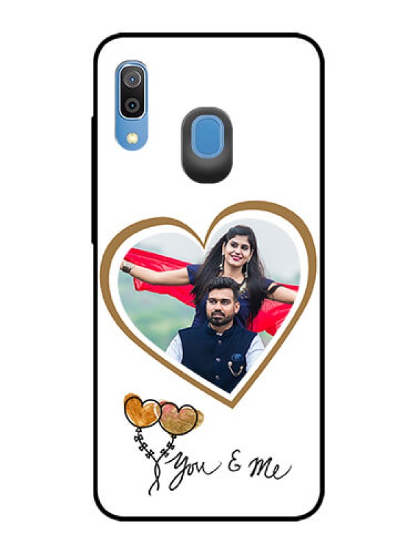 Custom Samsung Galaxy A20 Custom Glass Mobile Case  - You & Me Design