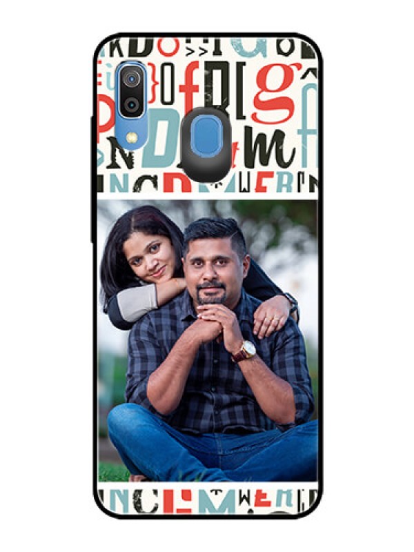 Custom Samsung Galaxy A20 Personalized Glass Phone Case  - Alphabet Design