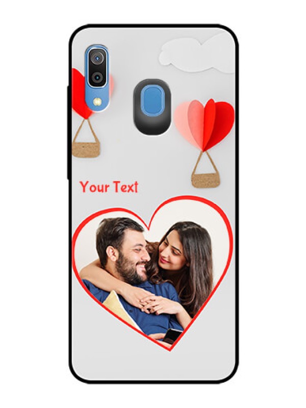 Custom Samsung Galaxy A20 Custom Glass Mobile Case  - Parachute Love Design