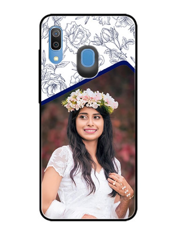 Custom Samsung Galaxy A20 Personalized Glass Phone Case  - Premium Floral Design
