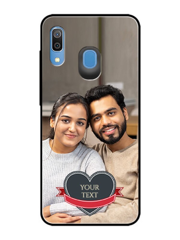 Custom Samsung Galaxy A20 Custom Glass Phone Case  - Just Married Couple Design