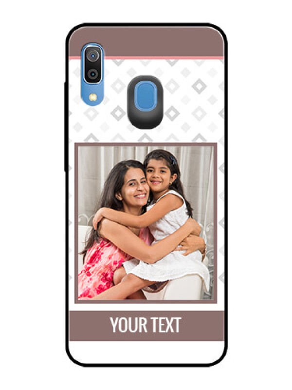 Custom Samsung Galaxy A20 Photo Printing on Glass Case  - Simple Diamond Design