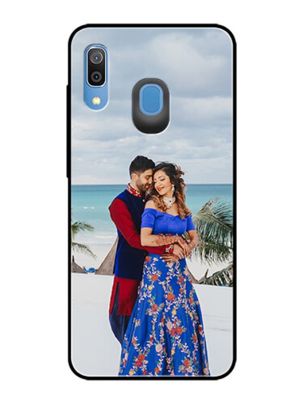 Custom Samsung Galaxy A20 Photo Printing on Glass Case  - Upload Full Picture Design