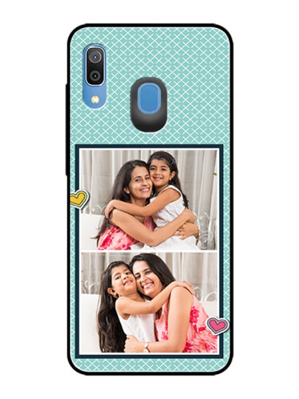 Custom Samsung Galaxy A20 Custom Glass Phone Case  - 2 Image Holder with Pattern Design