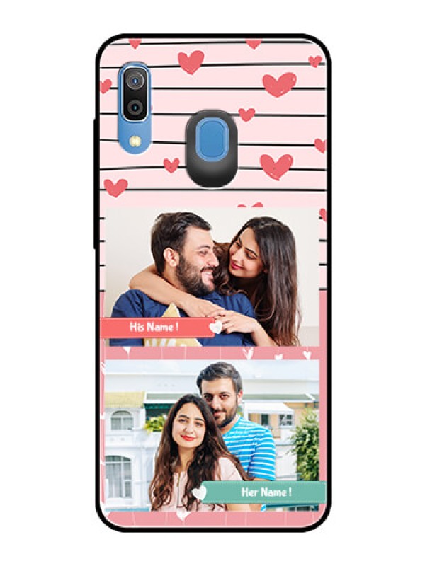Custom Samsung Galaxy A20 Custom Glass Mobile Case  - Photo with Heart Design