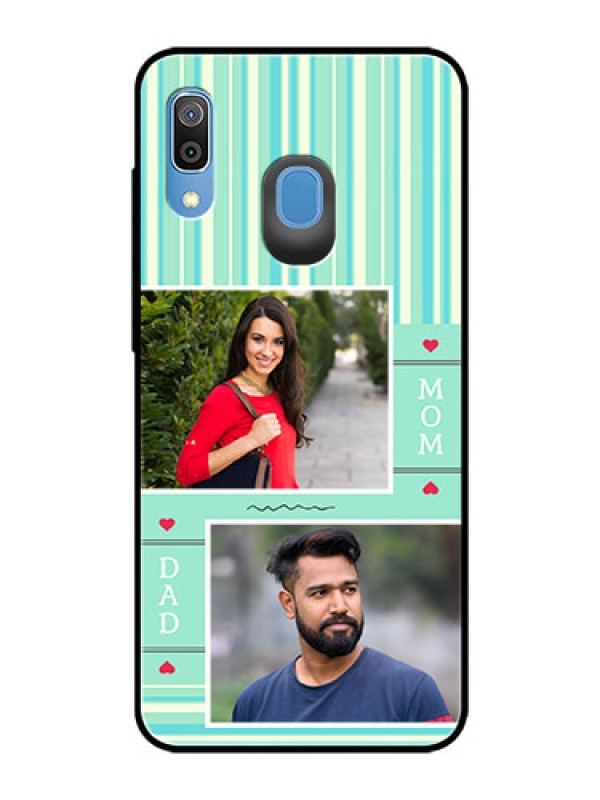 Custom Samsung Galaxy A20 Custom Glass Phone Case  - Mom & Dad Pic Design