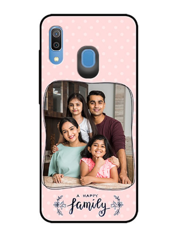 Custom Samsung Galaxy A20 Custom Glass Phone Case  - Family with Dots Design