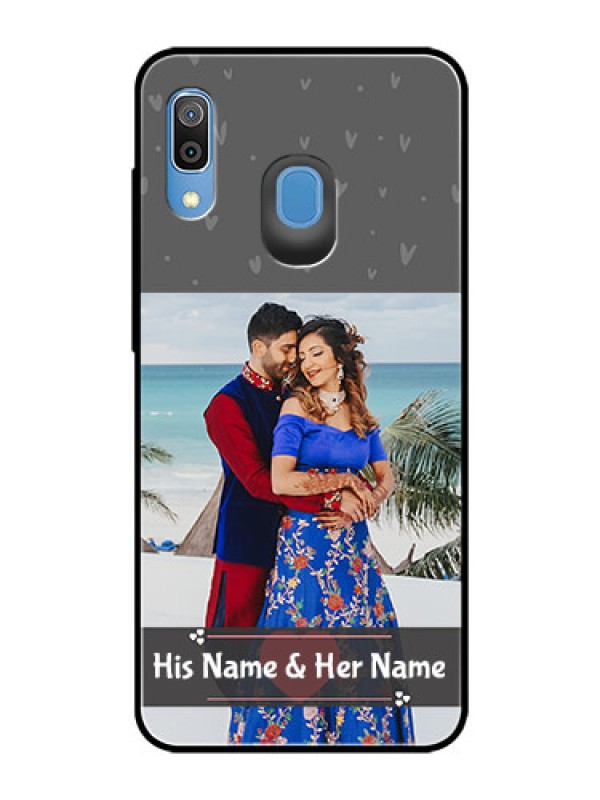 Custom Samsung Galaxy A20 Custom Glass Mobile Case  - Buy Love Design with Photo Online
