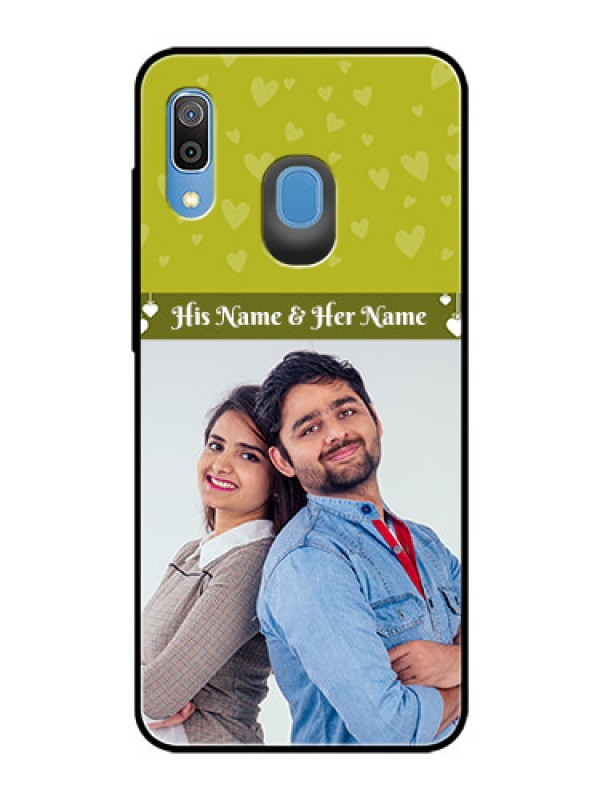 Custom Samsung Galaxy A20 Custom Glass Phone Case  - You & Me Heart Design