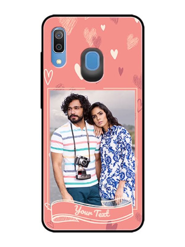 Custom Samsung Galaxy A20 Custom Glass Phone Case  - Love doodle art Design