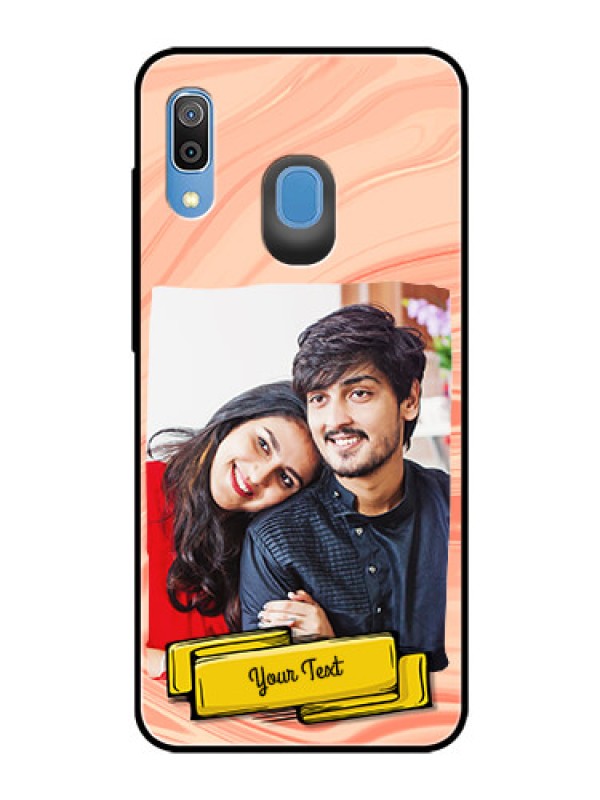 Custom Samsung Galaxy A20 Personalized Glass Phone Case  - Marble Texture Design
