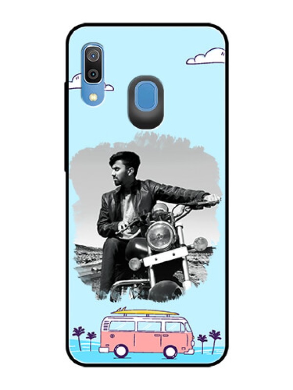 Custom Samsung Galaxy A20 Photo Printing on Glass Case  - Travel & Adventure Design