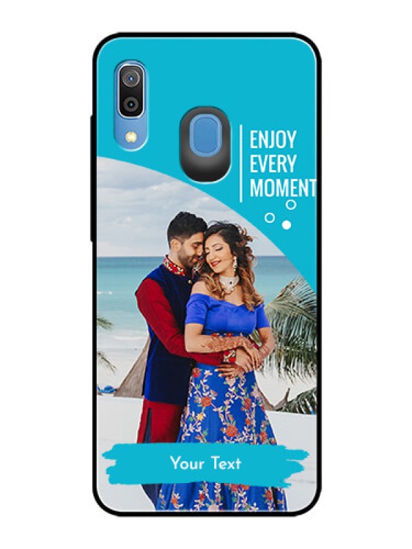 Custom Samsung Galaxy A20 Custom Glass Mobile Case  - Happy Moment Design