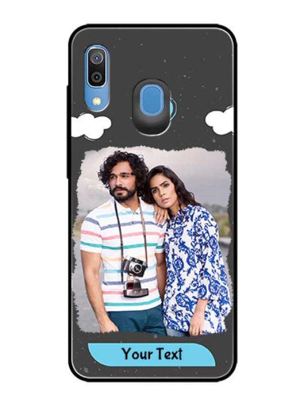 Custom Samsung Galaxy A20 Custom Glass Phone Case  - Splashes with love doodles Design