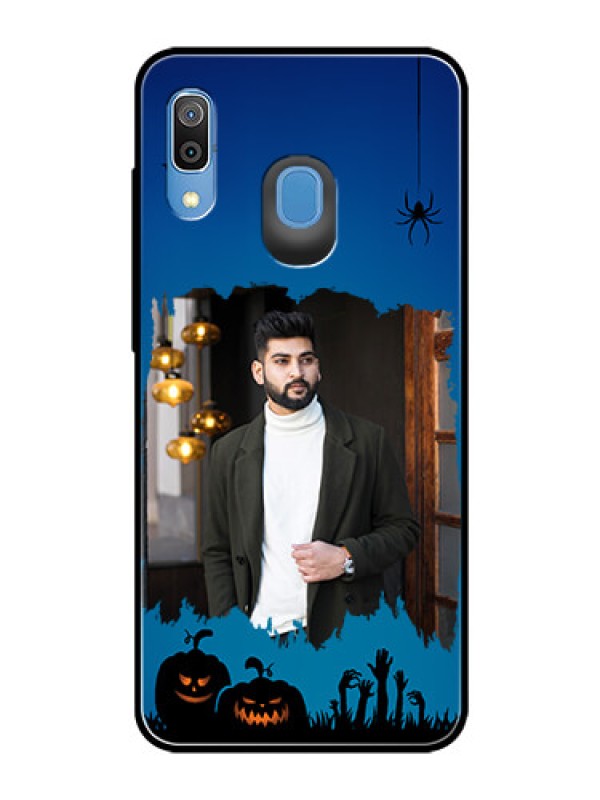 Custom Samsung Galaxy A20 Photo Printing on Glass Case  - with pro Halloween design 