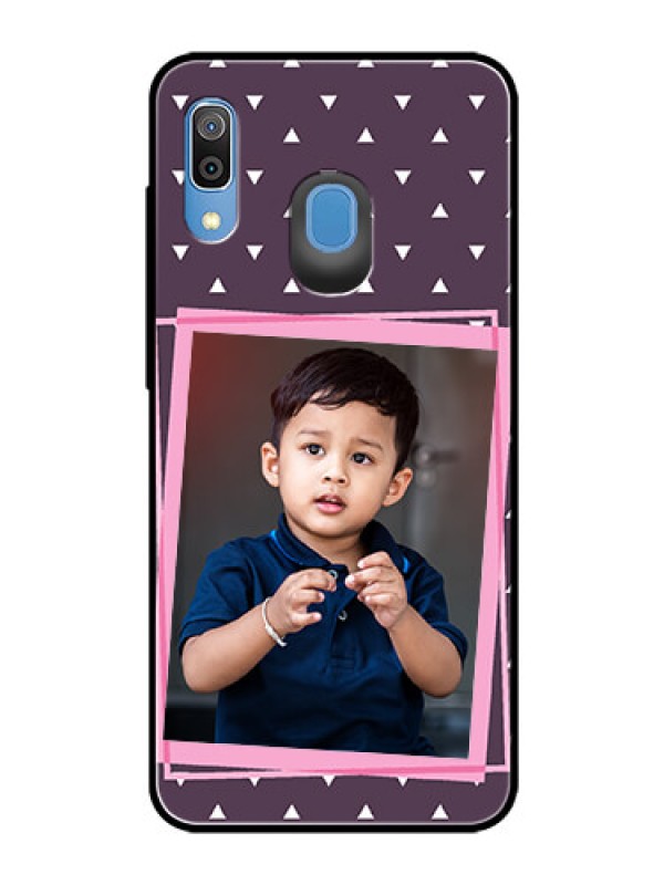 Custom Samsung Galaxy A20 Custom Glass Mobile Case  - Triangle Pattern Dotted Design