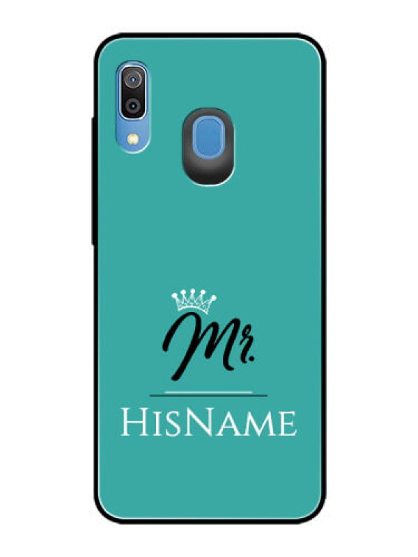 Custom Galaxy A20 Custom Glass Phone Case Mr with Name