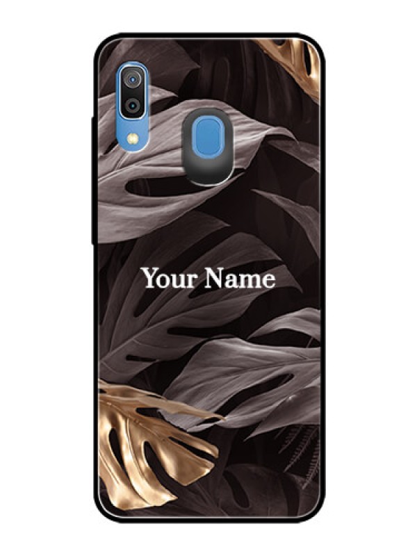 Custom Galaxy A20 Personalised Glass Phone Case - Wild Leaves digital paint Design