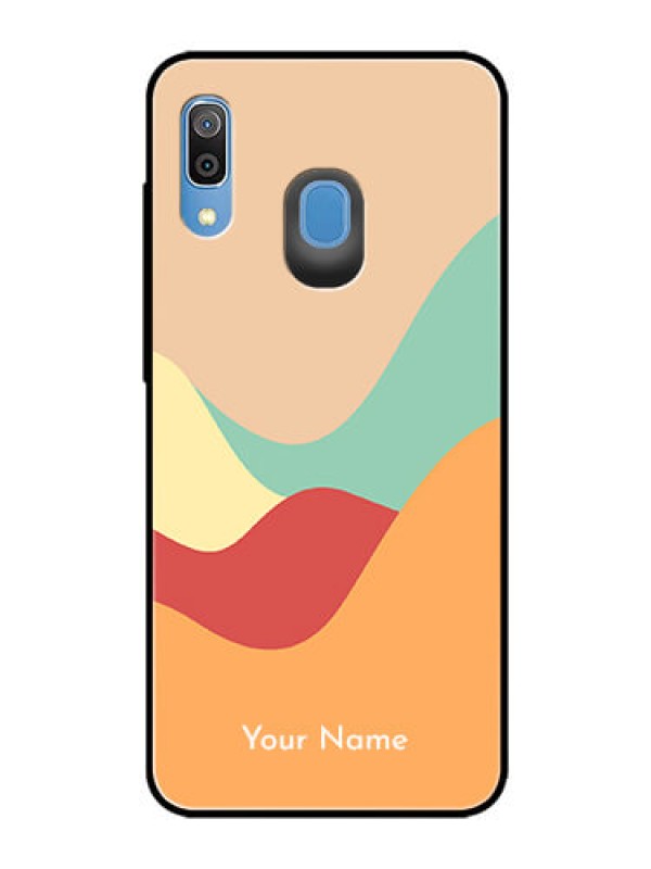 Custom Galaxy A20 Personalized Glass Phone Case - Ocean Waves Multi-colour Design