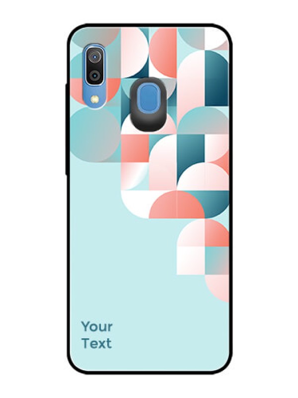 Custom Galaxy A20 Custom Glass Phone Case - Stylish Semi-circle Pattern Design