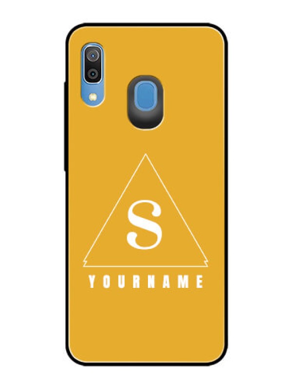 Custom Galaxy A20 Personalized Glass Phone Case - simple triangle Design