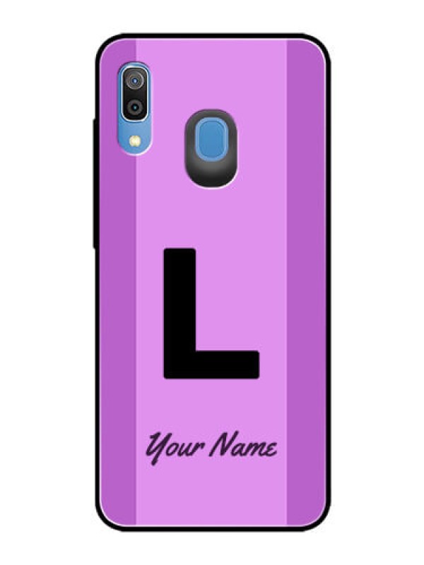 Custom Galaxy A20 Custom Glass Phone Case - Tricolor custom text Design