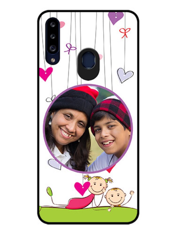 Custom Galaxy A20s Photo Printing on Glass Case - Cute Kids Phone Case Design
