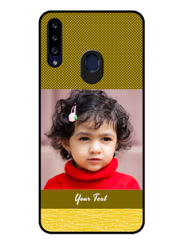 Custom Galaxy A20s Custom Glass Phone Case - Simple Green Color Design