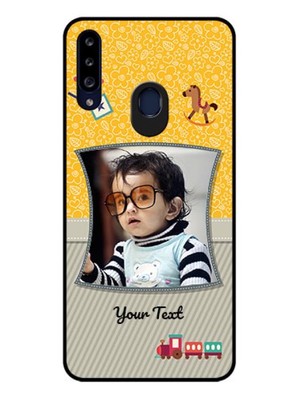 Custom Galaxy A20s Personalized Glass Phone Case - Baby Picture Upload Design
