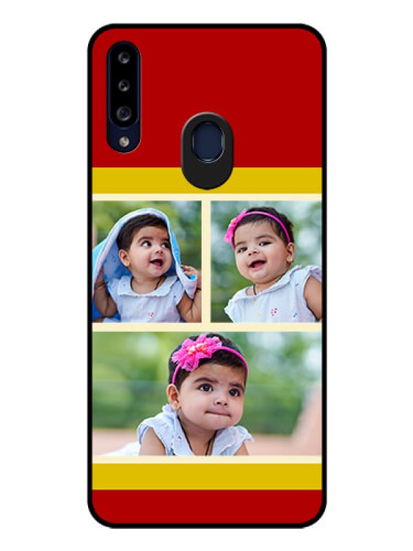Custom Galaxy A20s Custom Glass Mobile Case - Multiple Pic Upload Design