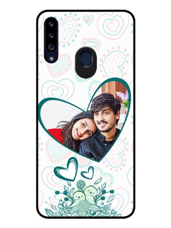 Custom Galaxy A20s Photo Printing on Glass Case - Premium Couple Design