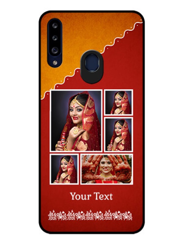 Custom Galaxy A20s Personalized Glass Phone Case - Wedding Pic Upload Design