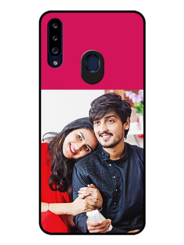 Custom Galaxy A20s Custom Glass Mobile Case - Anniversary Cover Design