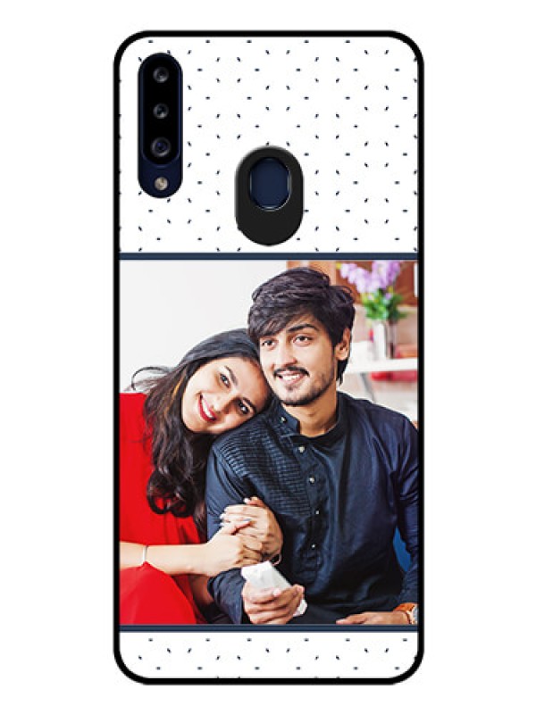Custom Galaxy A20s Personalized Glass Phone Case - Premium Dot Design