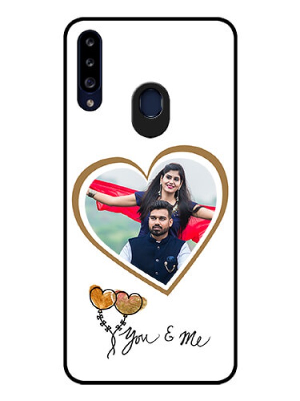Custom Galaxy A20s Custom Glass Mobile Case - You & Me Design