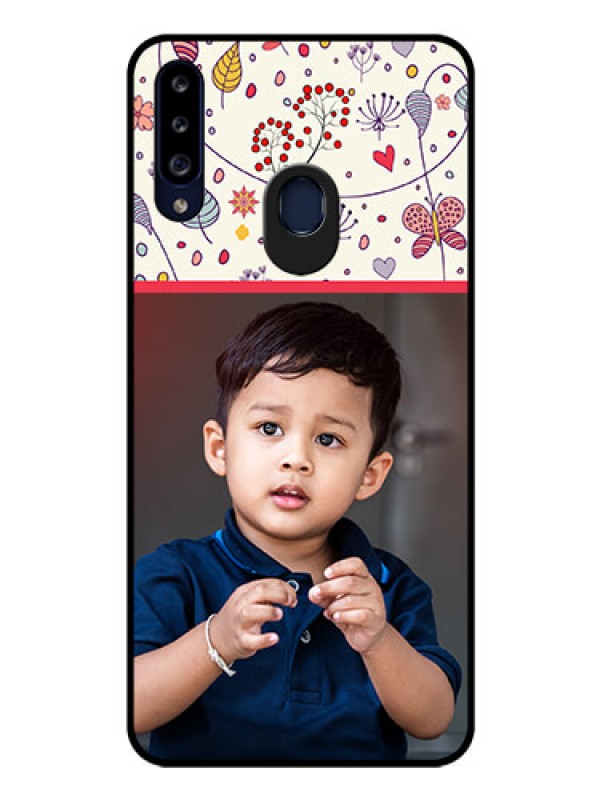 Custom Galaxy A20s Custom Glass Mobile Case - Premium Floral Design