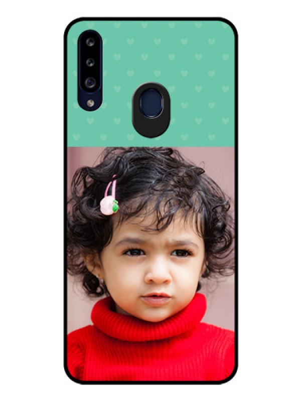 Custom Galaxy A20s Custom Glass Phone Case - Lovers Picture Design