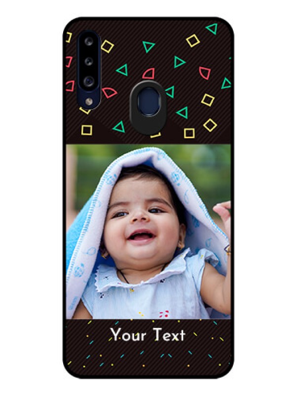 Custom Galaxy A20s Custom Glass Phone Case - with confetti birthday design