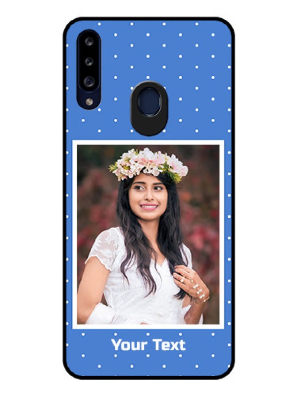 Custom Galaxy A20s Photo Printing on Glass Case - Polka dots design