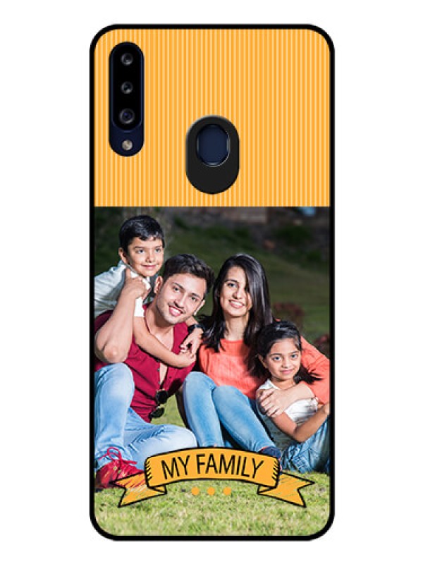 Custom Galaxy A20s Custom Glass Phone Case - My Family Design