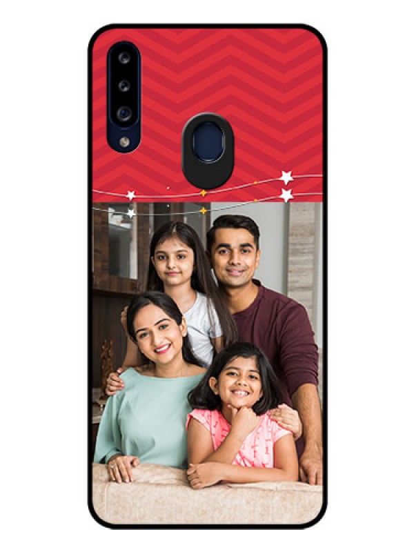 Custom Galaxy A20s Personalized Glass Phone Case - Happy Family Design