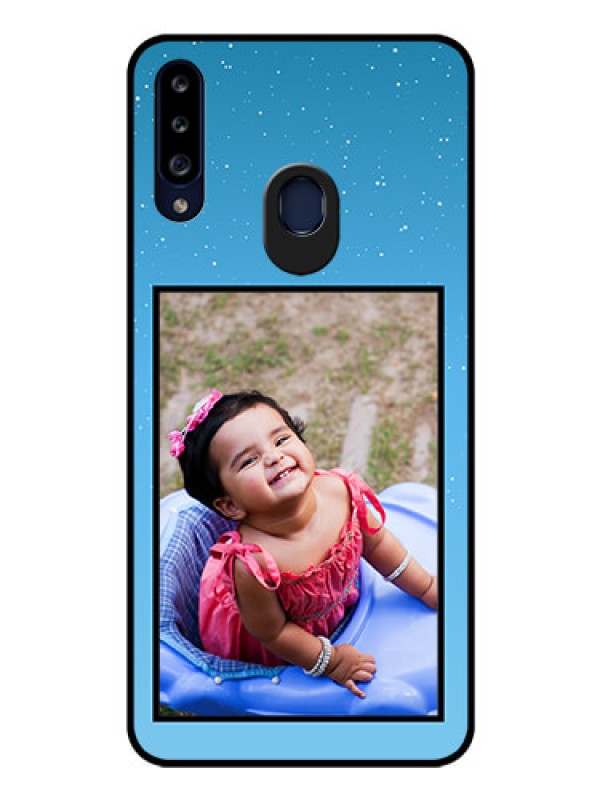 Custom Galaxy A20s Custom Glass Mobile Case - Wave Pattern Colorful Design