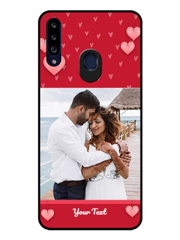 Custom Galaxy A20s Custom Glass Phone Case - Valentines Day Design