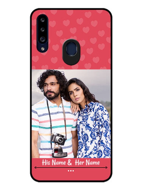 Custom Galaxy A20s Photo Printing on Glass Case - Simple Love Design