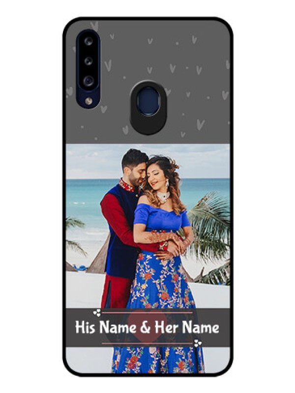 Custom Galaxy A20s Custom Glass Mobile Case - Buy Love Design with Photo Online